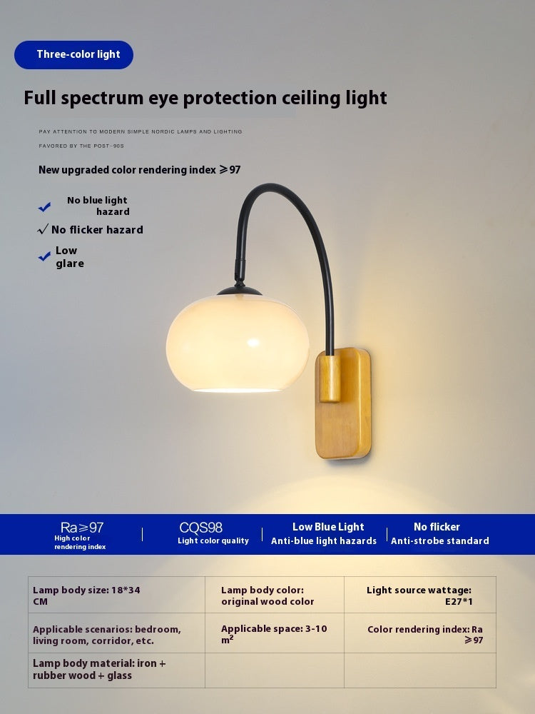 Bedside Wall Lamp Creative Retro Glass Wall LED Lamp