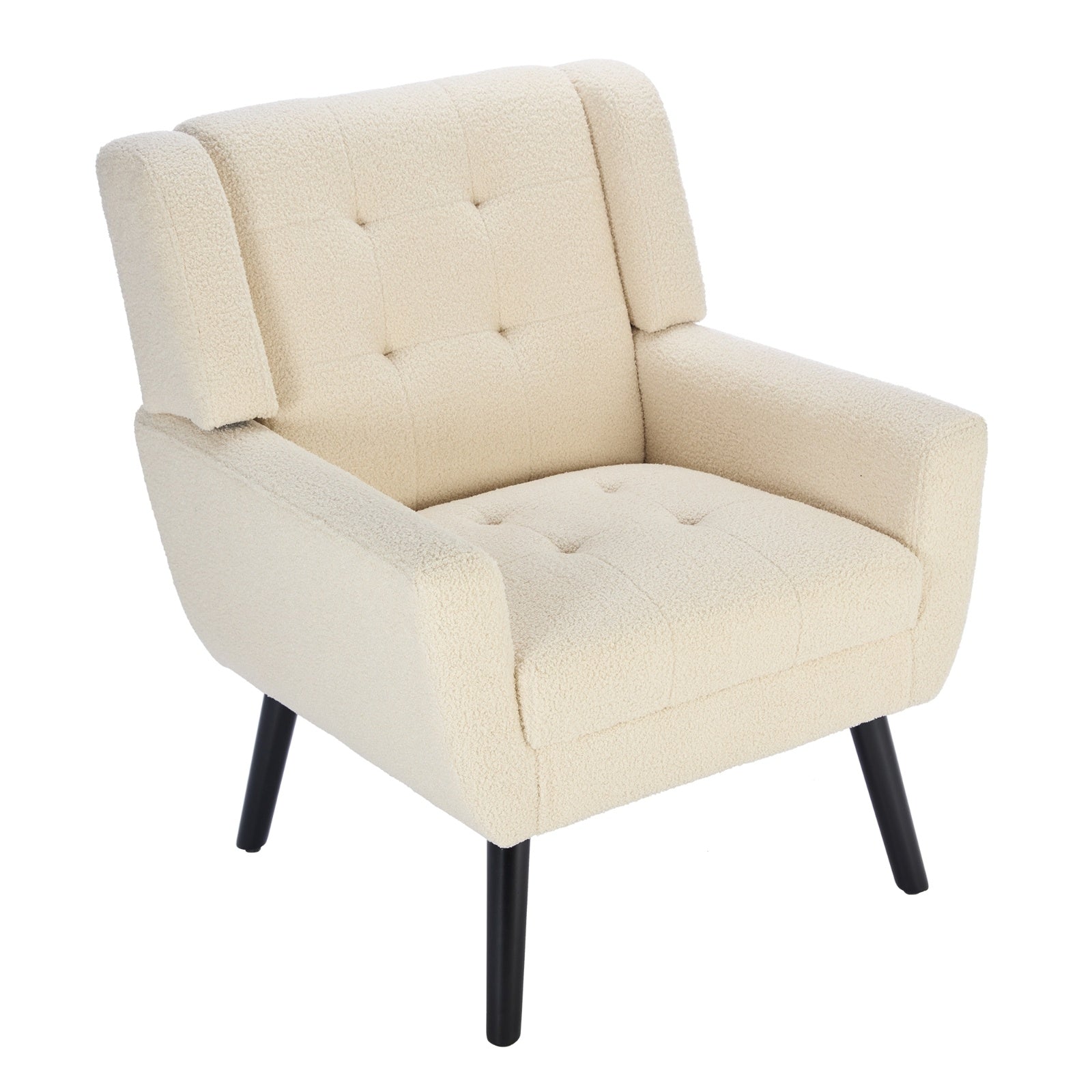 Modern Soft Teddy Material Ergonomics Accent Chair Living Room Chair Bedroom Chair Home Chair With B