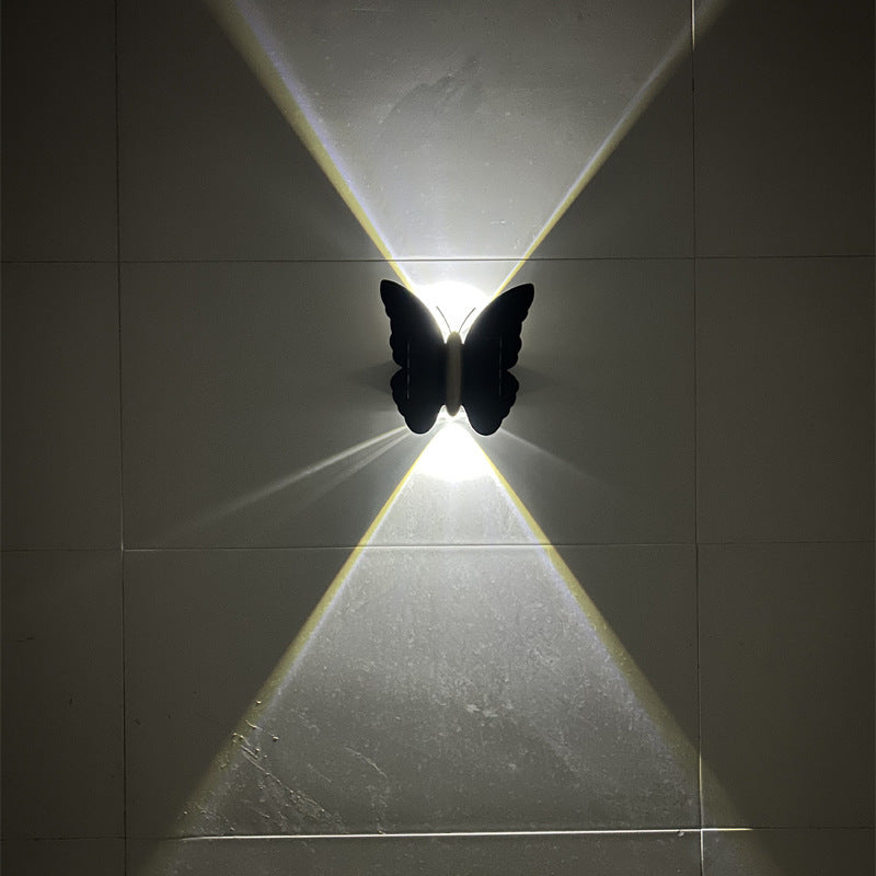 Outdoor Solar Wall Lamp Butterfly Wall Washer Simple Modern