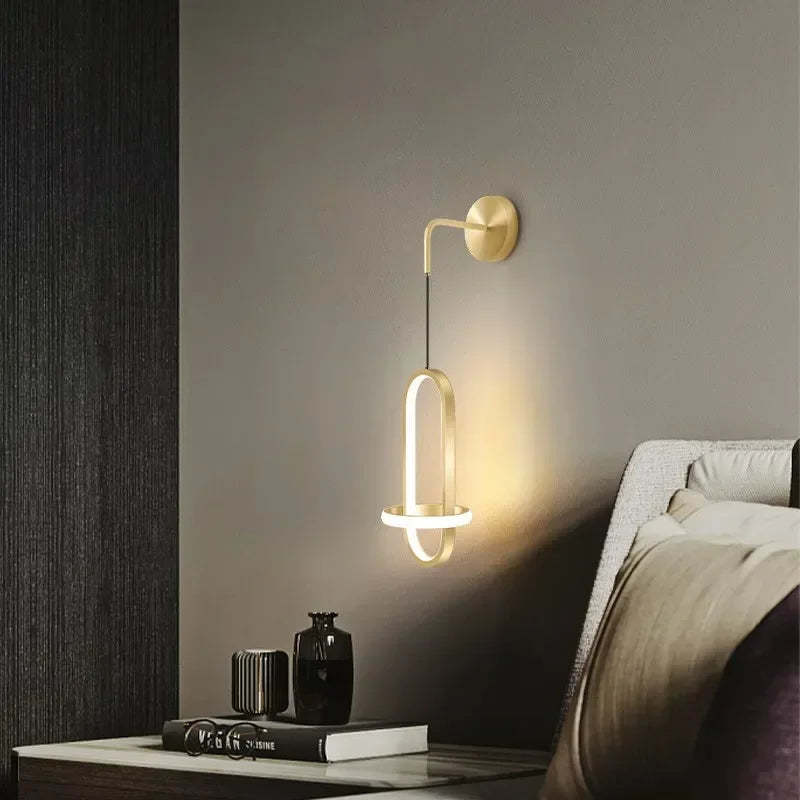Nordic Light Luxury Wall Background Wall Bedroom Bedside Lamp